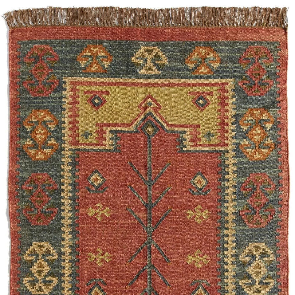 Ripaz Vogue Jute-Teppich, rechteckig, handgeflochten, modernes Design, für Wohnzimmer, Blau und Beige 