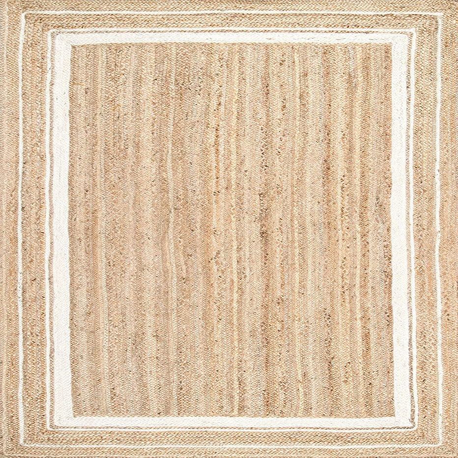 Jute-Teppich, rechteckig, handgeflochten, Bauernhaus-Jute-Teppich für Wohnzimmer, Flur, Schlafzimmer 